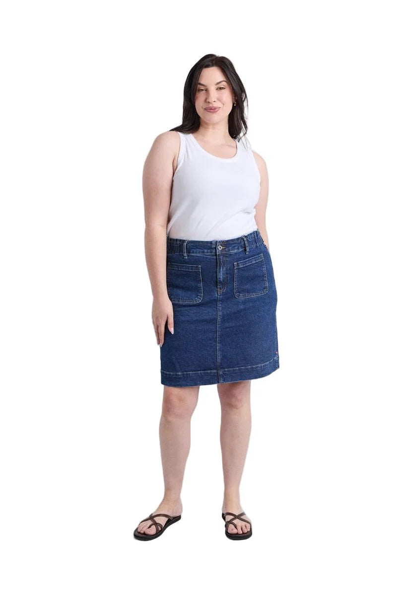 elm - Lennox Denim Skirt Dark Blue