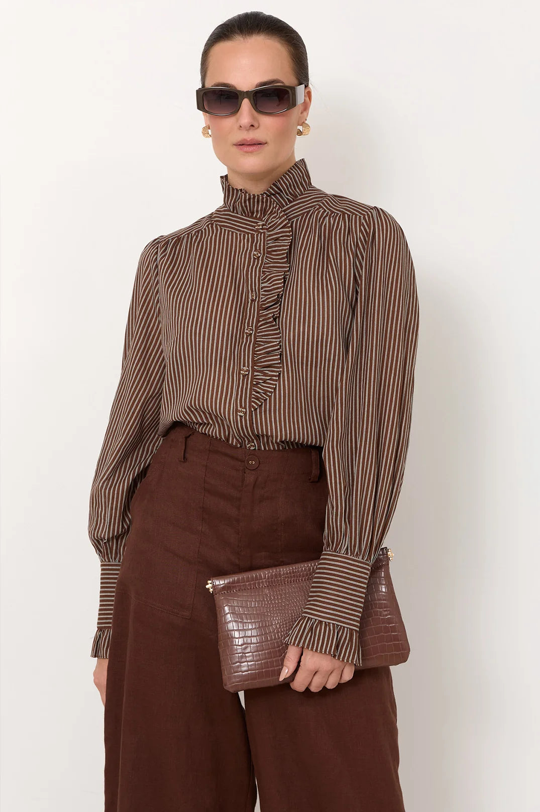 adorne - Daniella Croc Frame Clutch