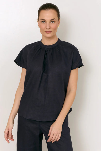 adorne - Alice Dolman Short Sleeve Linen Top