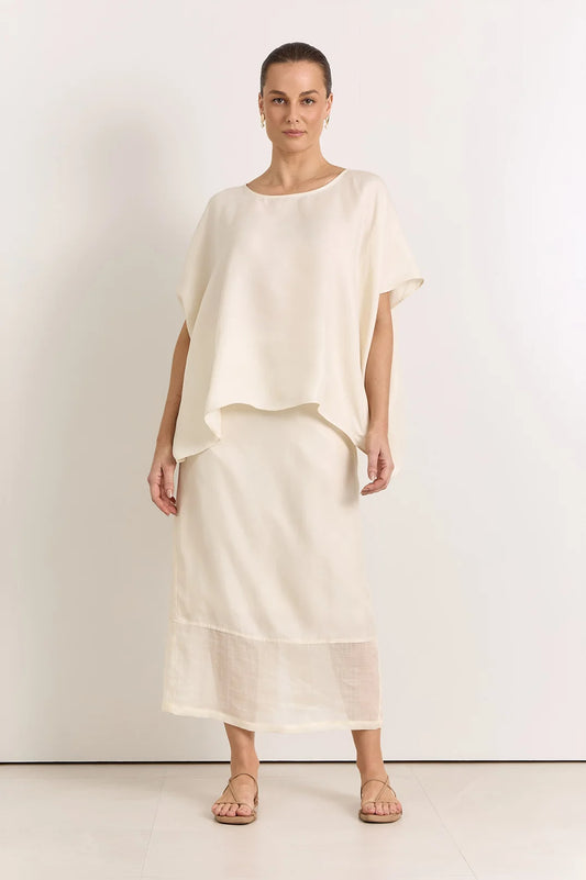 adorne - Reece Straight Midi Skirt Cream