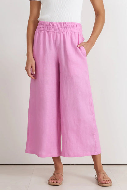adorne - Fable Linen Culotte Pant Pink