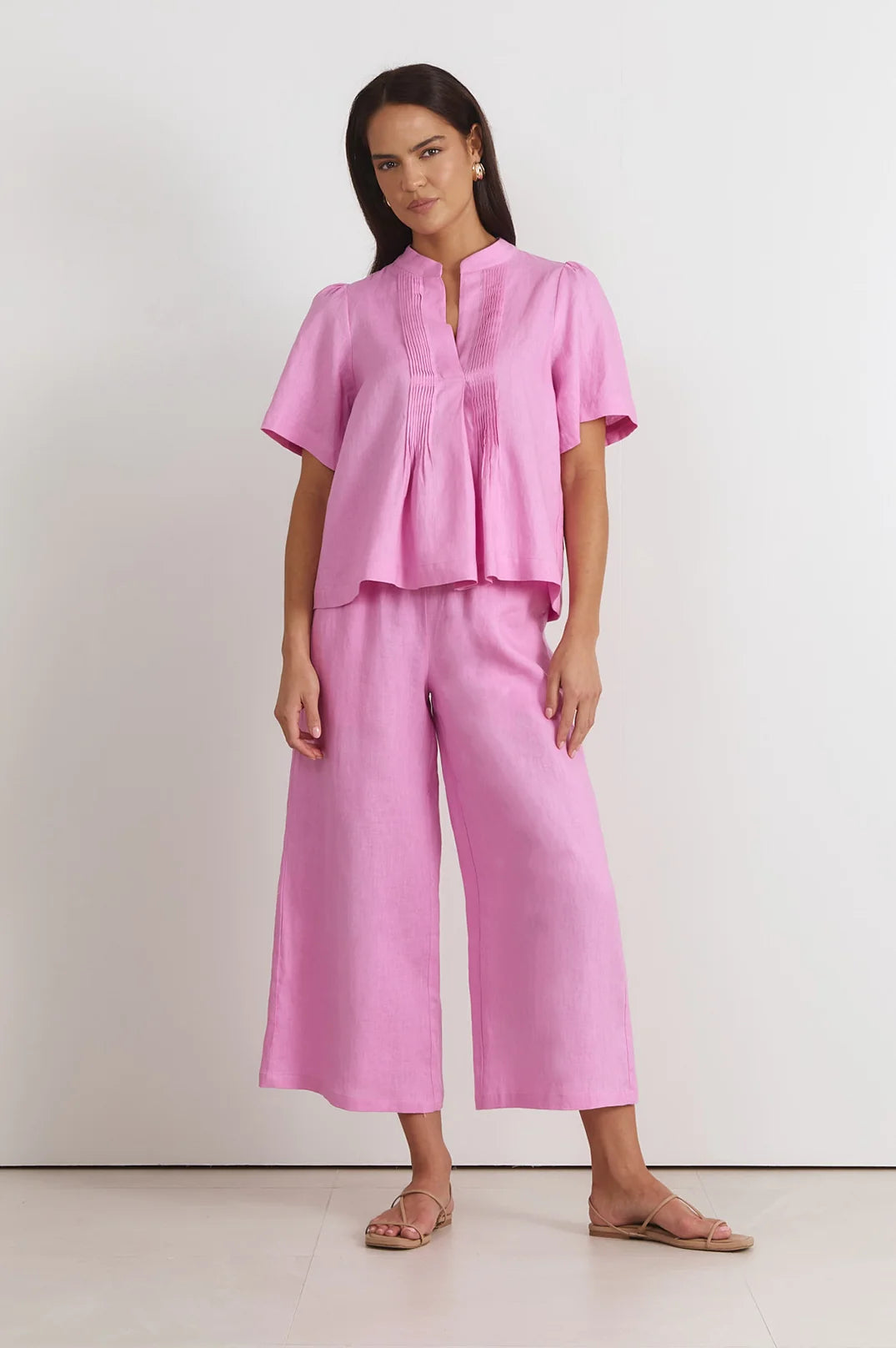 adorne - Fable Linen Culotte Pant Pink