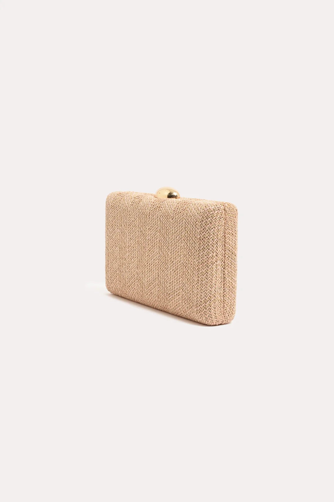 adorne - Catalina Structured Weave Clutch Natural/Peach