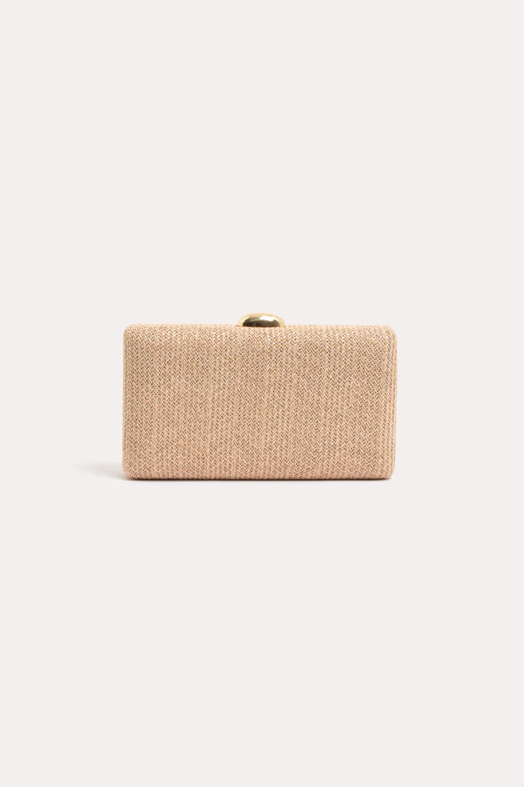 adorne - Catalina Structured Weave Clutch Natural/Peach