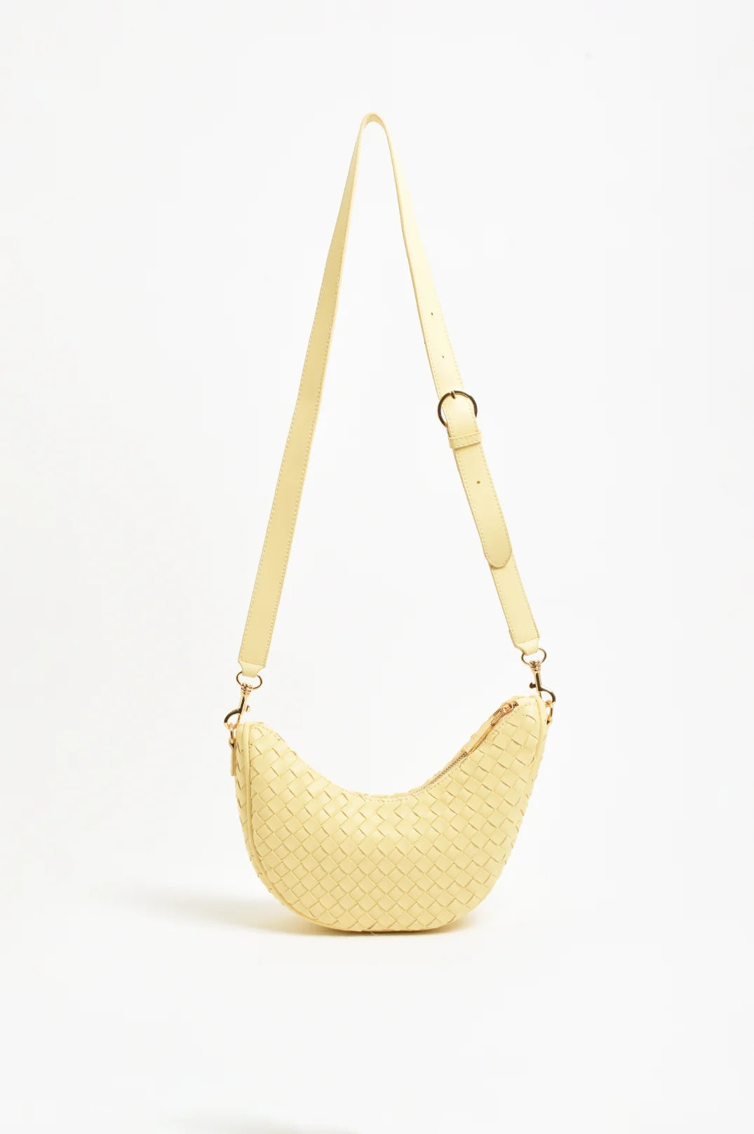 adorne - Asymmetrical Woven Small Bag Butter Yellow