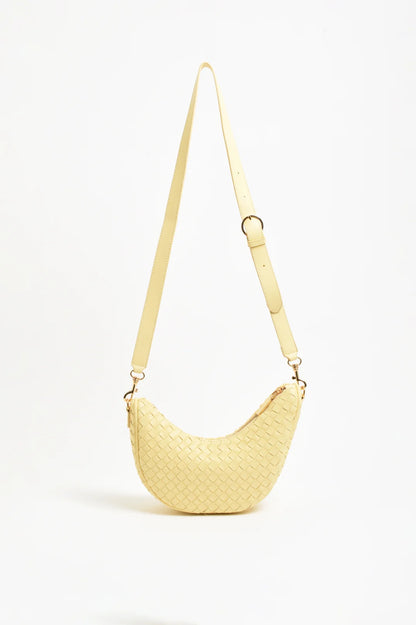 adorne - Asymmetrical Woven Small Bag Butter Yellow