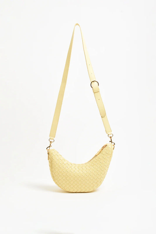 adorne - Asymmetrical Woven Small Bag Butter Yellow