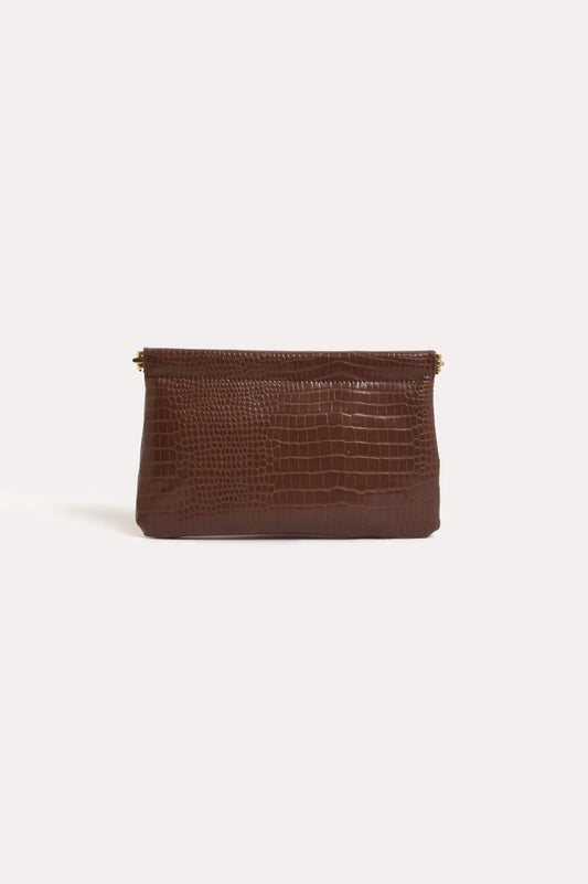 adorne - Daniella Croc Frame Clutch