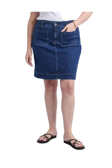 elm - Lennox Denim Skirt Dark Blue