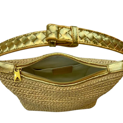 L'ora D'oro - PALOMA Raffia Bag Gold