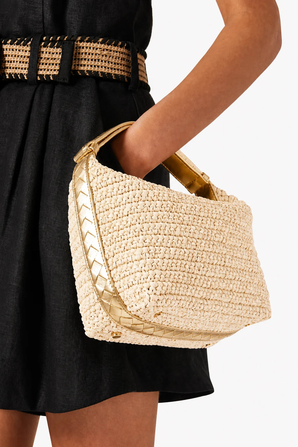 L'ora D'oro - PALOMA Raffia Bag Gold