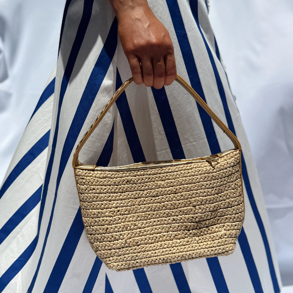 L'ora D'oro - PALOMA Raffia Bag Gold