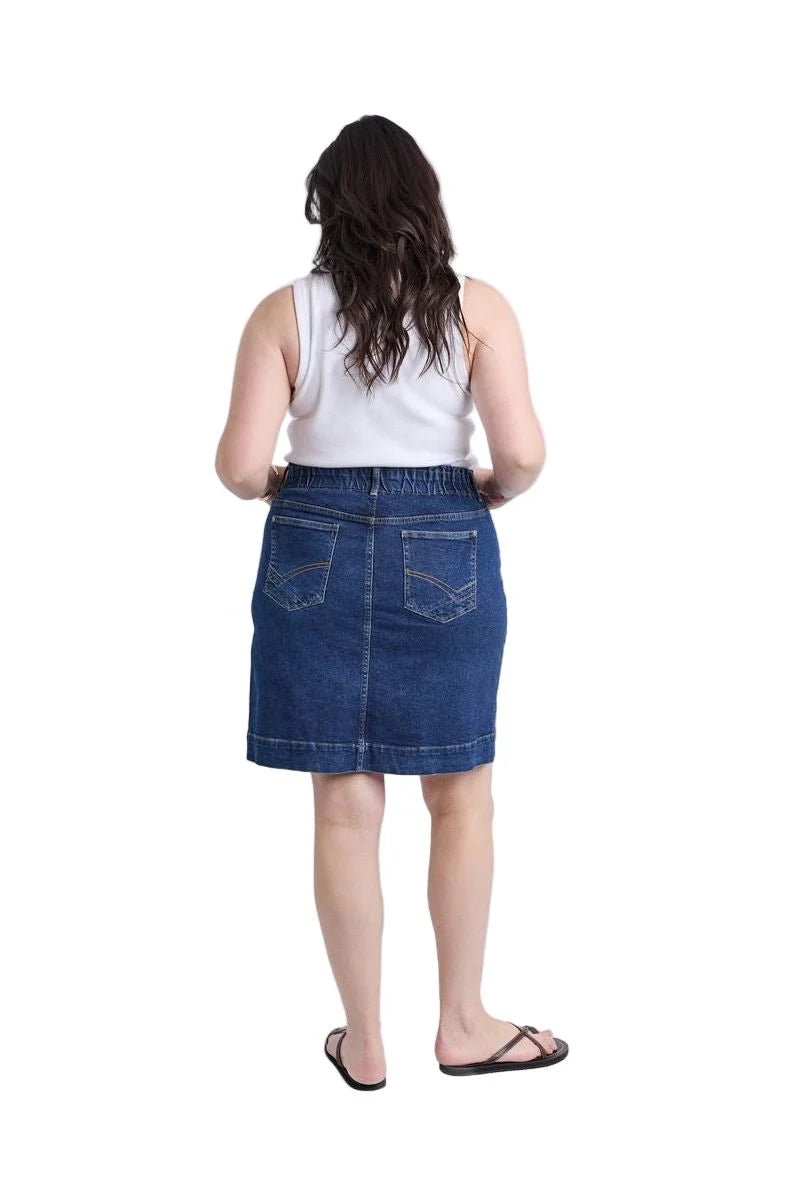 elm - Lennox Denim Skirt Dark Blue