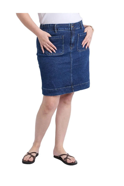 elm - Lennox Denim Skirt Dark Blue